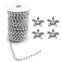 Tiparts 30 Feet Stainless Steel Ball Chains with 20 Connectors (5mm)