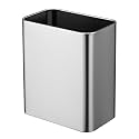 TIPGO Small Bathroom Trash Can, 2.1 Gallons, Under Sink Wastebasket, Silver