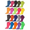Tipi Toe Women’s 20 Pack Colorful Low Cut Socks – Lightweight, Breathable Design for All-Day Comfort Sizes 9-11/10-13