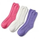Tipi Toe Womens Fuzzy Crew Socks with Anti Slip Grips Warm Cozy Fluffy Winter Slipper Socks Non Skid Home Socks for Women