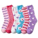 Tipi Toe Womens Fuzzy Crew Socks with Anti Slip Grips Warm Cozy Fluffy Winter Slipper Socks Non Skid Home Socks for Women