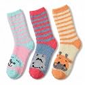 Tipi Toe Womens Fuzzy Crew Socks with Anti Slip Grips Warm Cozy Fluffy Winter Slipper Socks Non Skid Home Socks for Women