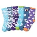 Tipi Toe Womens Fuzzy Crew Socks with Anti Slip Grips Warm Cozy Fluffy Winter Slipper Socks Non Skid Home Socks for Women