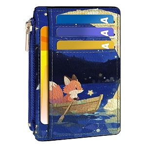 tipmile womens credit card holder wallet small slim rfid blocking sleeve fox 44 x 314 x 011 inches patterned