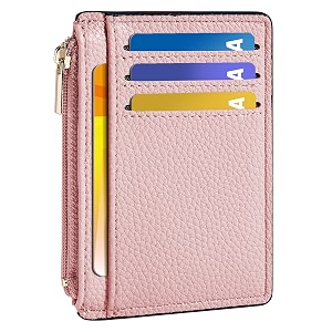 tipmile womens credit card holder wallet small slim rfid blocking sleeve dusty pink small minimalist