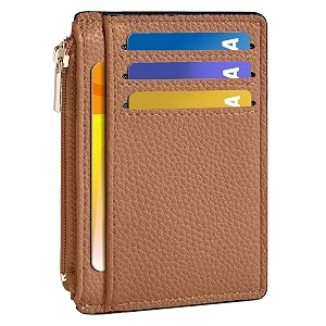 tipmile womens credit card holder wallet small slim rfid blocking sleeve brown 44 x 314 x 011 inches minimalist