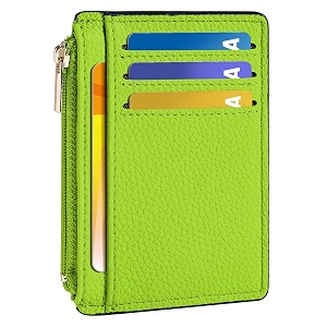 tipmile womens credit card holder wallet small slim rfid blocking sleeve neon green 44 x 314 x 011 inches minimalist