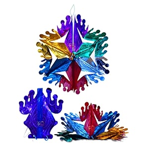 artistic folding paper hanging star chandeliers garland for all occasion pack of 4 big jalpari star