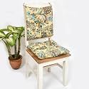 Cotton Printed Chair Pads/Chair Cushion/Back Support/Seat Cushion with Ties and Handmade Quilting (Set of 2) (Pattern 01)