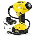 Tire Inflator Portable Air Compressor, 150 PSI Handheld Air Pump for Car Tires with 20V Rechargeable Battery, 12V Car Power Adapter, Digital Display, Ball, Motorcycle, Bike Pump
