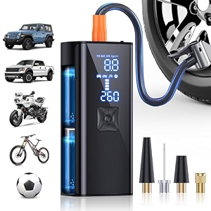 portable tire inflator air compressor 150psi portable air compressor with digital pressure gauge 25000mah cordless air pump for car motorcycle bike and