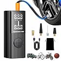 Tire Inflator Portable Air Compressor - 150PSI & 20000mAh Portable Air Pump, Accurate Pressure LCD Display, 3X Fast Inflation for Cars, Bikes & Motorcycle Tires, Balls (Ebony)