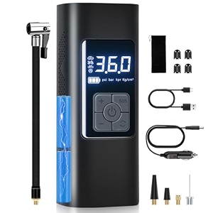 tire inflator portable air compressor 6000mah amp 12v portable air pump accurate pressure lcd display car tire air pump 3x fast inflation air compressor for carmotorcycle etc