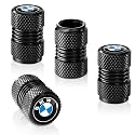 Tire Valve Stem Cap Cover for BMW M Accessories Belt O-Ring Seal Corrosion Resistant Tire Valve Stem Air Cap 4 Pack Black