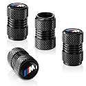 Tire Valve Stem Cap Cover for BMW M Accessories Belt O-Ring Seal Corrosion Resistant Tire Valve Stem Air Cap 4 Pack Black