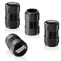 Tire Valve Stem Cap Cover for Cadillac Escalade CT4 CT5 CT6 ATS CTS SRX XT5 Accessories Belt O-Ring Seal Corrosion Resistant Tire Valve Stem Air Cap 4 Pack Black