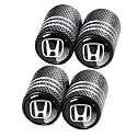 Tire Valve Stem Cap Cover Fit for Honda Series Belt O-Ring Seal Corrosion Resistant Tire Valve Caps Car Accessories 4Pc Black