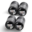 Tire Valve Stem Cap Cover Fit for Cadillac Escalade CT4 CT5 CT6 ATS CTS SRX XT5 Series Belt O-Ring Seal Corrosion Resistant Tire Valve Caps Car Accessories 4Pc Black