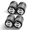 Tire Valve Stem Cap Cover Fit for Nissan Series Belt O-Ring Seal Corrosion Resistant Tire Valve Caps Car Accessories 4Pc Black