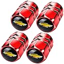 Tire Valve Stem Caps Cover for Chevy Car Wheel Air caps Red