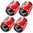 Tire Valve Stem Caps Cover for Corvette Car Wheel Air caps Red