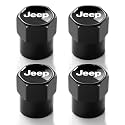 Tire Valve Stem Caps for Jeep Metal Car Wheel Air caps Auto Valve Stem Caps Accessories 4 Pack Black