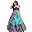 New Designed South Indian Chanderi Unstitched Lehenga Choli For Women And Girls-Kumkum.