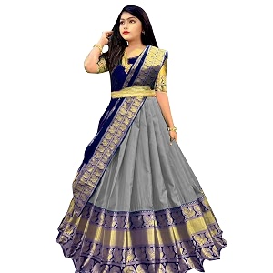 new designed south indian chanderi unstitched lehenga choli for women and girls-kumkum