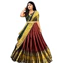 New Designed South Indian Chanderi Unstitched Lehenga Choli For Women And Girls-Kumkum.