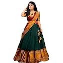 New Designed South Indian Chanderi Unstitched Lehenga Choli For Women And Girls-Kumkum.