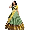 New Designed South Indian Chanderi Unstitched Lehenga Choli For Women And Girls-Kumkum.