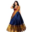 New Designed South Indian Chanderi Unstitched Lehenga Choli For Women And Girls-Kumkum.