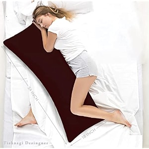 full body pillow with maroon rayon cotton cover for hug cuddle side sleeping 18 x 54 inches long