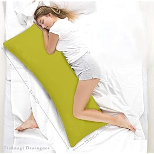 full body pillow with green zip cover