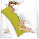 Full Body Pillow with Green Zip Cover