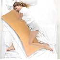Long Body Pillow with Ultra Soft Velvet Hidden Zipper Cover, 54 x 18 Inches Large Pillow for Hug, Cuddle, Side Sleeper and Full Body Support Pregnancy Pillow, Beige