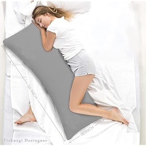 microfiber body pillow with grey cover 18 x 54 inches