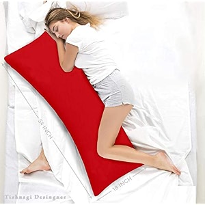 microfiber side body pillow with red cover 54 x 18 inches