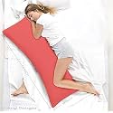 Microfiber Body Pillow with Peach Cover, 18 x 54 Inch
