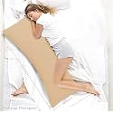 Long Hug Body Pillow with Beige Cover, 18 x 54 Inches