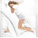 Ultra Soft Microfiber Body Pillow for Pregnancy, Side Sleeper, Cuddle, Hug - Cotton White Stripes Long Large Insert for Bed (54 x 18 Inches, Pack of 1)