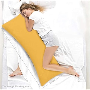 full body pillow with mustard cover 18 x 54 inches