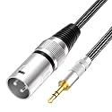 Tisino Male XLR to 3.5mm TRS Mini Jack Unbalanced Microphone Cable, 1.6 FT
