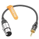 Tisino XLR Female to 3.5mm TRS Aux Balanced Microphone Cable Adapter, 1 FT