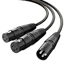 Tisino XLR Splitter Cable, 2 Female to 1 Male XLR Y-Splitter Cable, 1.5 FT