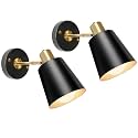 TISLYCO Black Wall Sconces Set of Two, Industrial Wall Lamps Wall Art Spotlight, 360 Degree Swing Arm Lamp Vintage Adjustable Metal Wall Mounted Wall Sconces for Bedside Bedroom Living Room