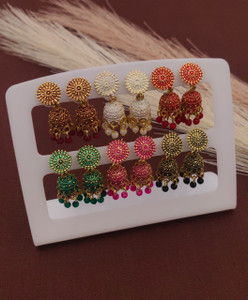 tiso kombo_6 alloy brass cuff earring earring set huggie earring rhinestone studs stud earring