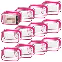 TISRATOK 12 PCS Clear Makeup Bags with Zipper, TSA Approved Toiletry Pouch