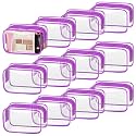 TISRATOK 12 PCS Clear Makeup Bags with Zipper, TSA Approved Toiletry Pouch