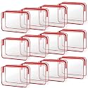 TISRATOK 12 PCS Clear Makeup Bags with Zipper, TSA Approved Toiletry Pouch